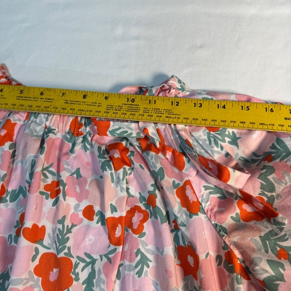 Free Assembly Size M floral puff sleeve mini dress cottagecore bow Organic Cotto - Picture 5 of 7